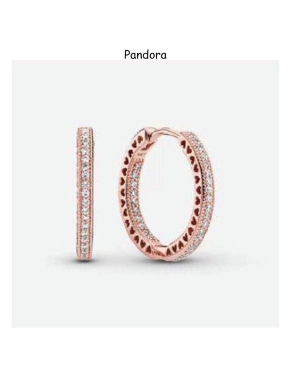 Pandora Sparkle and Hearts Hoop Earrings
